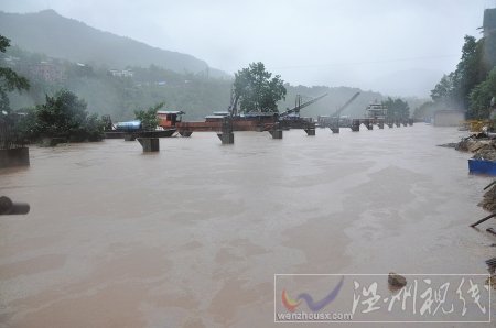 平昌縣城雷坡石處兩座加油站被完全淹沒