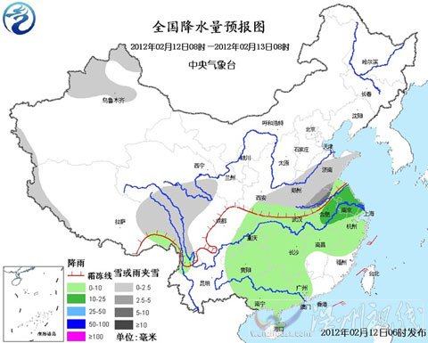 12日起我國中東部迎大范圍雨雪天氣