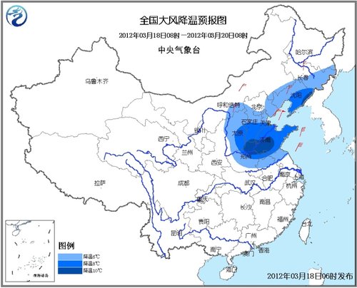 全國大風降溫預報圖