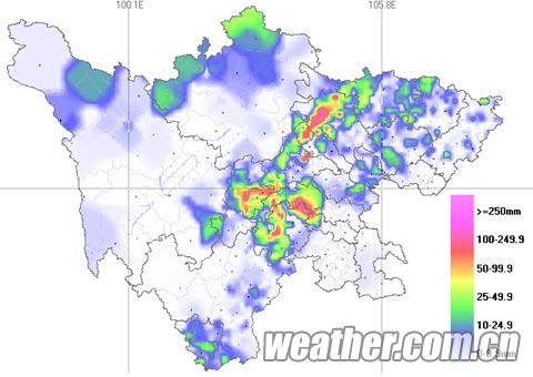 四川中東部出現(xiàn)強(qiáng)降水 未來三天降水持續(xù)