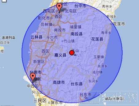 南投縣嘉義縣高雄縣4.8級地震
