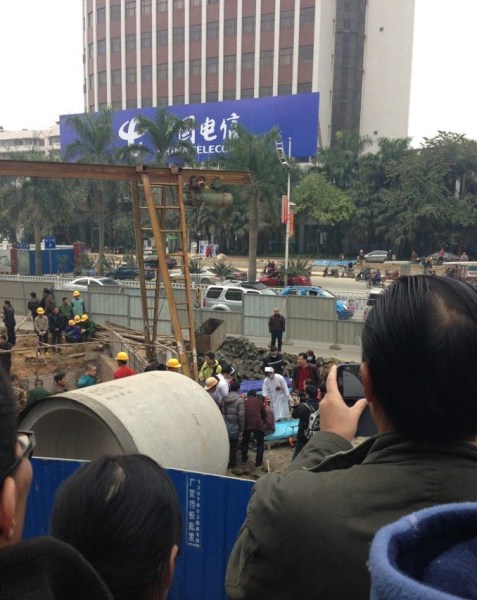 南寧地鐵塌方報道有誤，發生塌方事故的是南寧市政污水管線工地