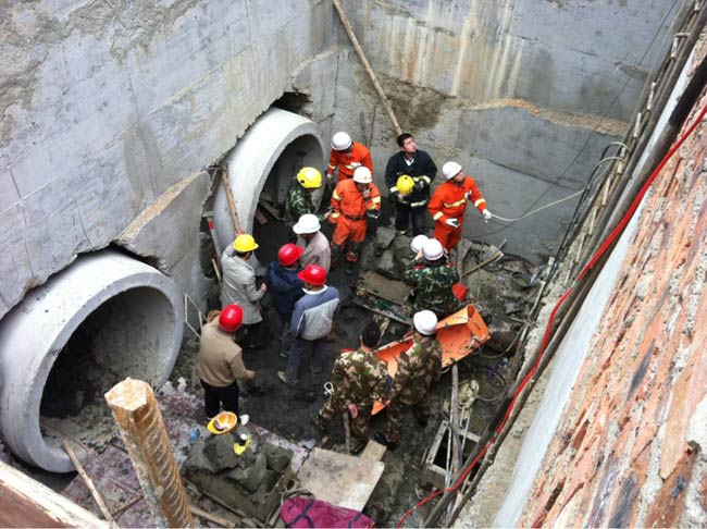 南寧地鐵塌方報道有誤，發生塌方事故的是南寧市政污水管線工地