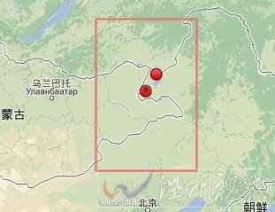 新巴爾虎右旗地震震中位置圖