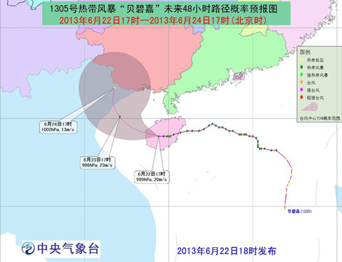5號熱帶風暴貝碧嘉路徑