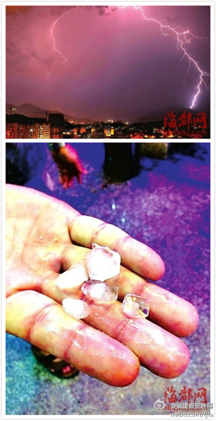 福州冰雹 強對流天氣來襲福州郊區降下冰雹
