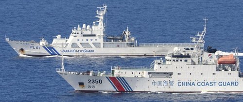 中國海警船巡航釣魚島