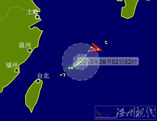 臺風(fēng)桃芝路徑向東移動逐漸遠離浙江沿海