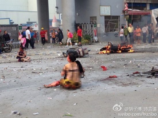 廣西桂林市靈川縣八里街爆炸事故現(xiàn)場