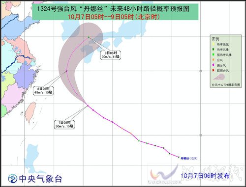 臺風丹娜絲路徑走勢