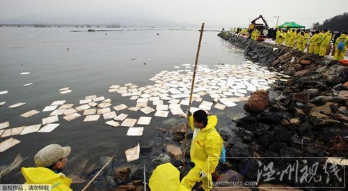 韓國上百噸原油泄露