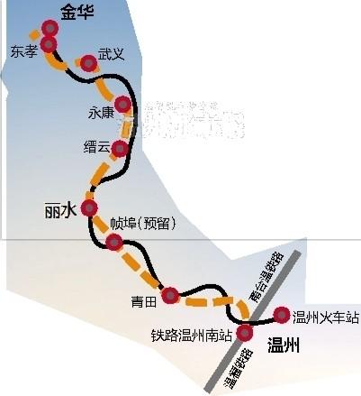 新金溫鐵路可能年度開通，溫州到金華動車只需1小時。
