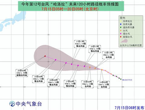 臺風哈洛拉路徑圖