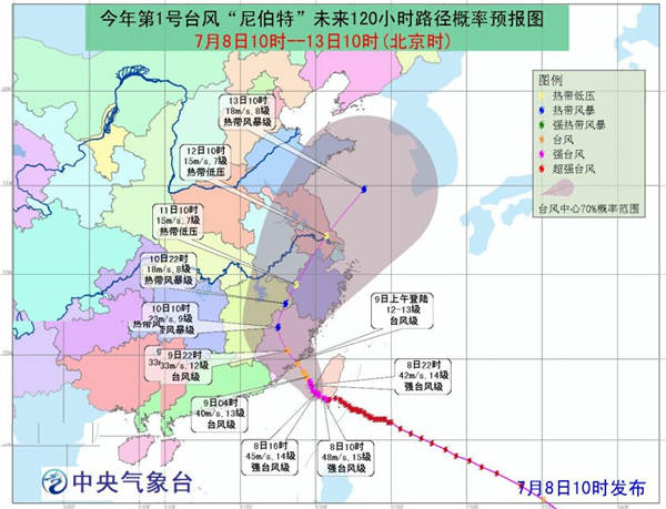 臺風尼伯特路徑預報圖