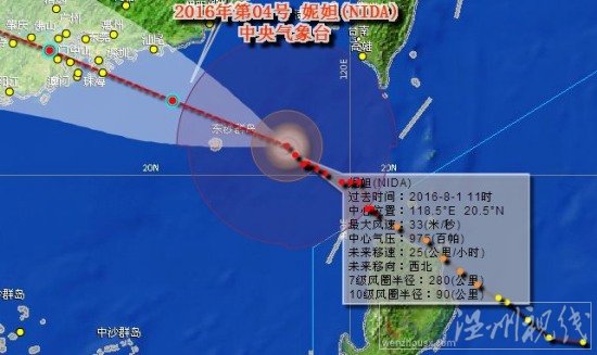 臺(tái)風(fēng)妮妲路徑圖