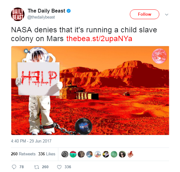 傳兒童做火星奴隸