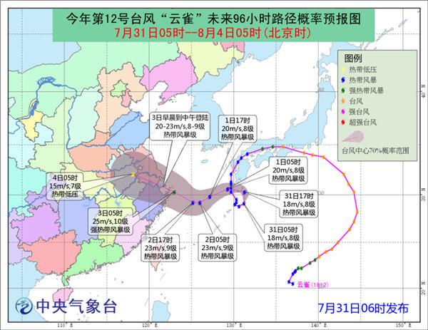 云雀臺風路徑預報圖