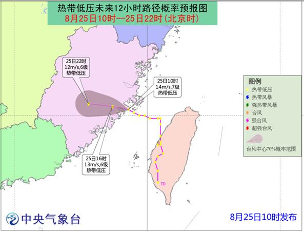 臺灣海峽熱帶低壓路徑圖