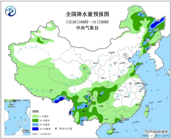 東北西南局地大暴雨 南方高溫持續夜溫近30℃
