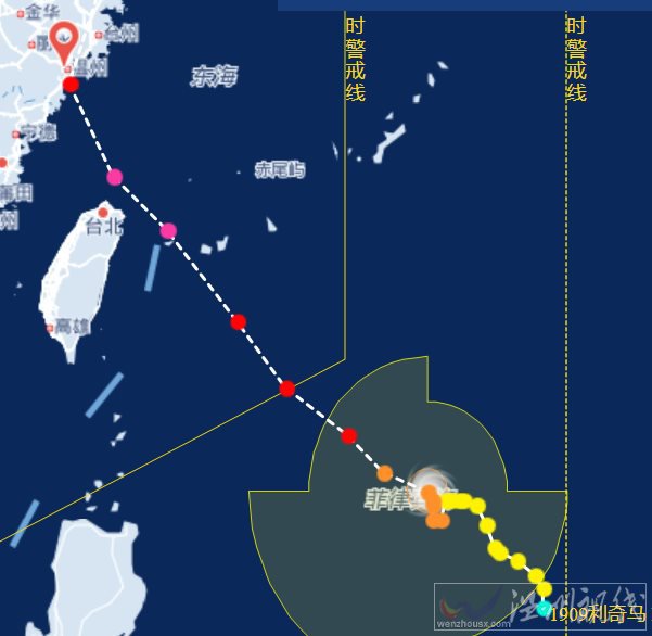 2019年9號臺風路徑預報圖