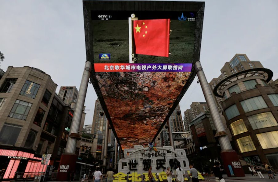 中國首次進行載人月球著陸器“攬月”試驗